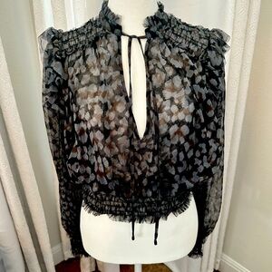 Free People Sheer Long Sleeve Bouse.